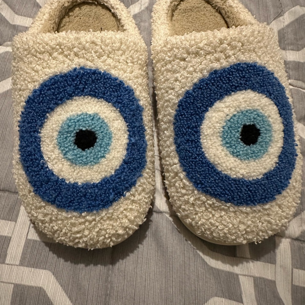 Cozy Evil Eye Slippers